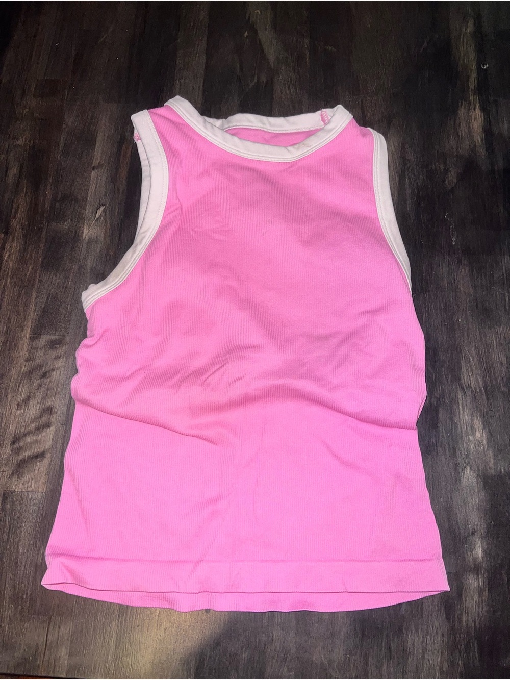 Target Pink Ribbed Tank Top with White Trim